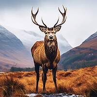 Buy canvas prints of The Highland Stag  by CC Designs