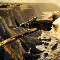 Buy canvas prints of Spitfires over Cornwall  by CC Designs