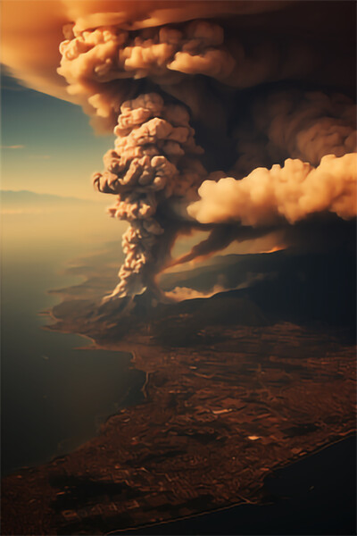  Mount Vesuvius Picture Board by CC Designs