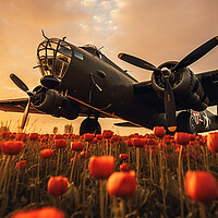 Buy canvas prints of B17 land amongst poppies by CC Designs