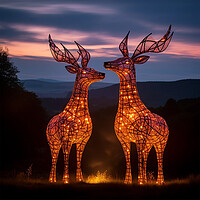 Buy canvas prints of Deer Light Sculptures  by CC Designs