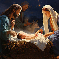 Buy canvas prints of The Birth of Christ by CC Designs