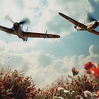 Buy canvas prints of Spitfires Fly By  by CC Designs