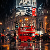 Buy canvas prints of Piccadilly in the Rain  by CC Designs