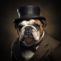 Buy canvas prints of British Bulldog Portriat  by CC Designs
