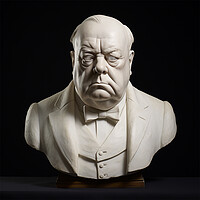 Buy canvas prints of Marble Statue of Winston Churchill  by CC Designs