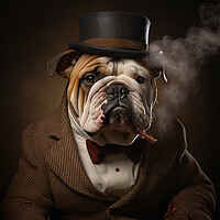Buy canvas prints of Dog smoking a cigar  by CC Designs