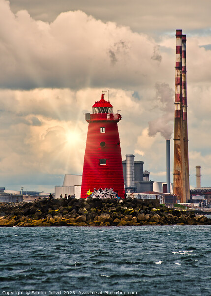 Poolbeg Lighthouse Dublin's Waterfront Silhouette Picture Board by Fabrice Jolivet