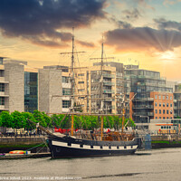 Buy canvas prints of Sunset Serenity: Nautical Escape in Dublin's Urban by Fabrice Jolivet