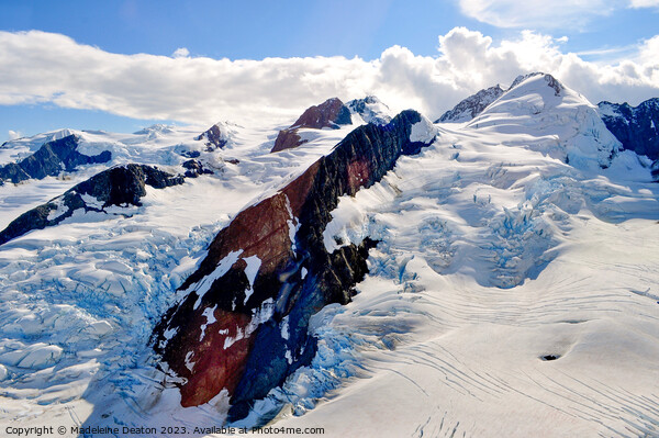 Aerial Snow-Capped Mountain Alaska Picture Board by Madeleine Deaton