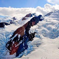 Buy canvas prints of Aerial Snow-Capped Mountain Alaska by Madeleine Deaton