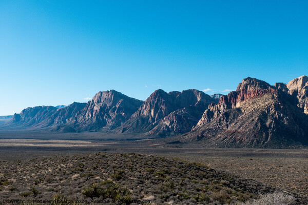 Red Rock Canyon Panoramic Mountain Landscape, Nevada Picture Board by Madeleine Deaton