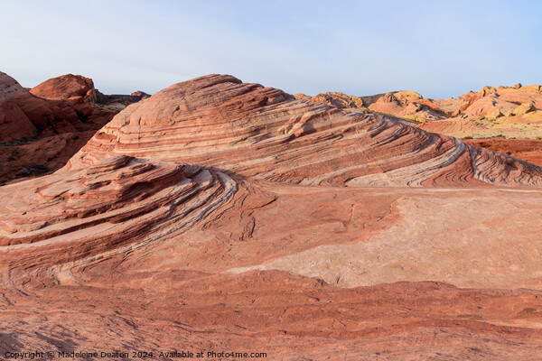 View of the Rock Strata of the Fire Wave at Valley of Fire State Picture Board by Madeleine Deaton