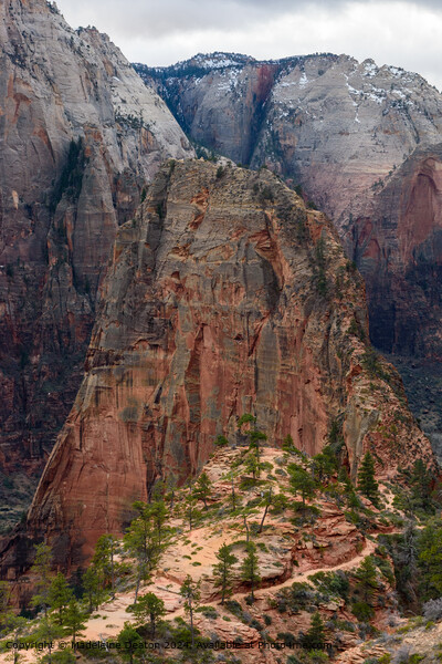 Stunning Aerial View of Angel's Landing at Zion National Park, Utah Picture Board by Madeleine Deaton