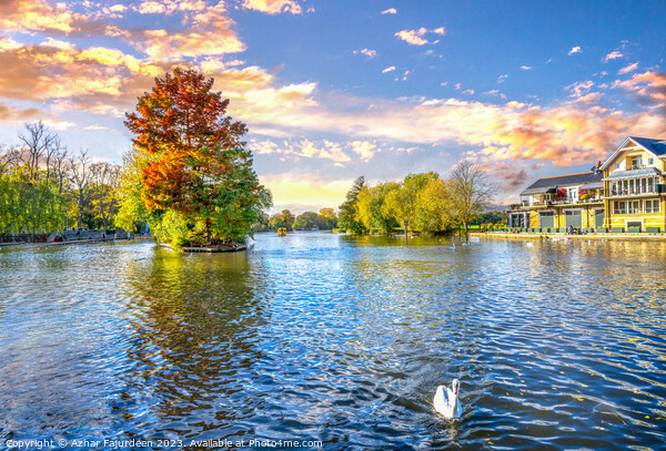 Royal Windsor: Thames' Autumn Twilight Picture Board by Azhar Fajurdeen
