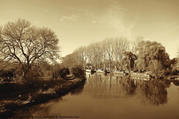 River Thames at Lechlade, sepia Picture Board by Paul Boizot