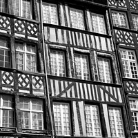 Buy canvas prints of Medieval house fronts, Rennes, monochrome by Paul Boizot