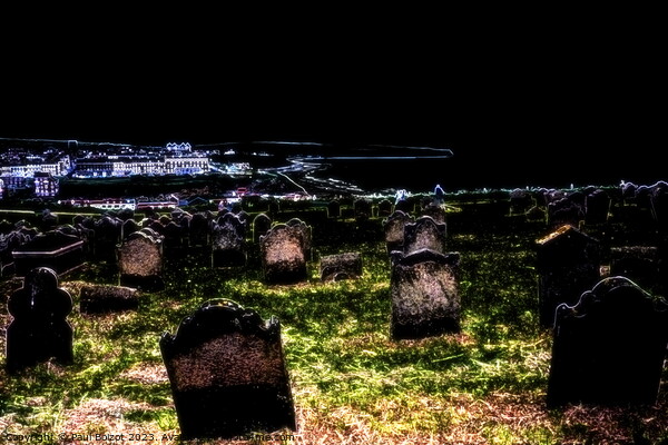 St. Mary’s churchyard view, Whitby, neon effect Picture Board by Paul Boizot