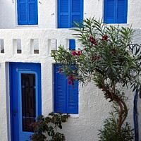 Buy canvas prints of Blue and white house, Alonissos by Paul Boizot