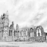 Buy canvas prints of Whitby Abbey 1, grayscale by Paul Boizot