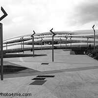 Buy canvas prints of Rennes rail station panorama, monochrome by Paul Boizot