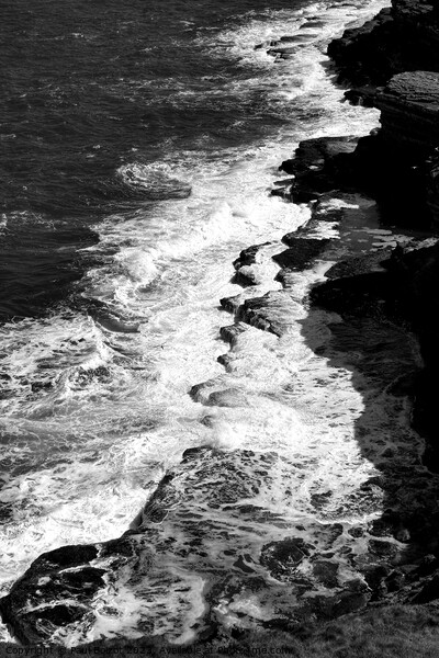 Waves on the rocks, Filey Brigg 3, monochrome Picture Board by Paul Boizot