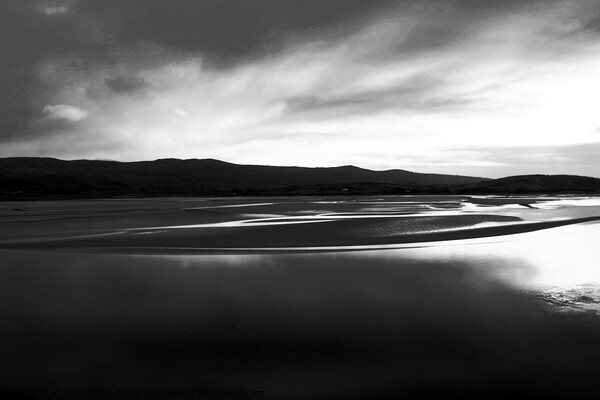 Dwyryd estuary, winter afternoon 3, mono infrared Picture Board by Paul Boizot
