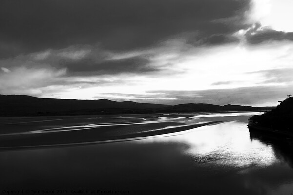 Dwyryd estuary, winter afternoon, mono infrared Picture Board by Paul Boizot