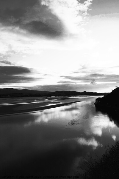Cloud reflections, Portmeirion 3, mono infrared Picture Board by Paul Boizot