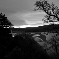 Buy canvas prints of Dawn at Portmeirion 1, monochrome by Paul Boizot