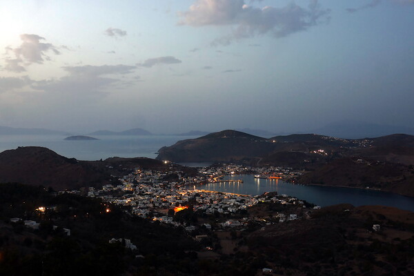 Skala hazy evening view, Patmos Picture Board by Paul Boizot
