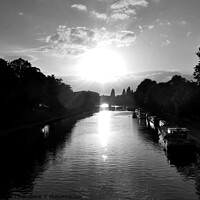 Buy canvas prints of Evening sun on the Ouse, York,monochrome by Paul Boizot