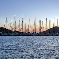 Buy canvas prints of Boat masts at sunset, Lipsi 2 by Paul Boizot
