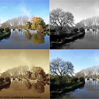 Buy canvas prints of River Thames at Lechlade montage by Paul Boizot