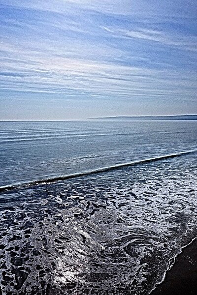 Filey beach sea view 2, paint effect Picture Board by Paul Boizot