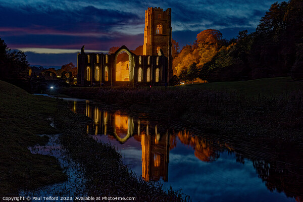 Fountains Abbey Reflected Picture Board by Paul Telford