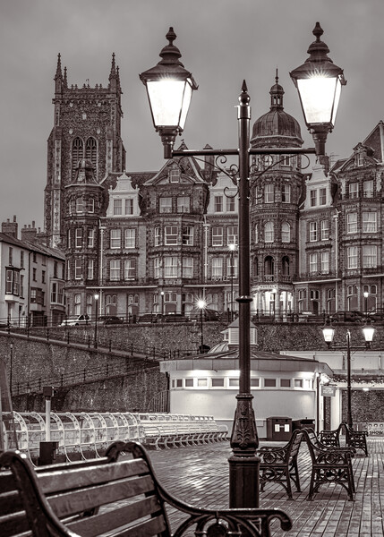 Hotel De Paris, Cromer B&W Picture Board by Bryn Ditheridge