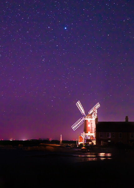Cley Windmill Starry Night Picture Board by Bryn Ditheridge