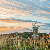 Buy canvas prints of Cley Windmill at Sunrise by Bryn Ditheridge