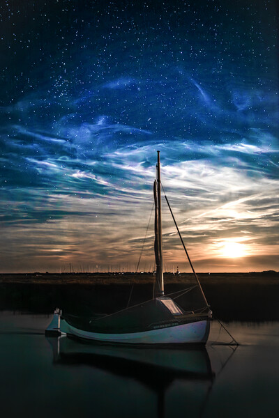 Blakeney Moonrise Picture Board by Bryn Ditheridge