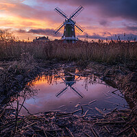Buy canvas prints of Cley Windmill reflection  by Bryn Ditheridge