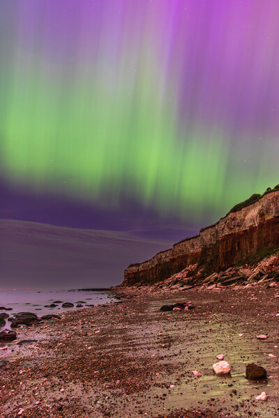 Northern Lights- Hunstanton Cliffs  Picture Board by Bryn Ditheridge