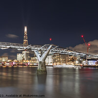 Buy canvas prints of Millennium Bridge at night by Rob Greenwood