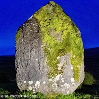Buy canvas prints of Mean Lila standing stone at dawn  by Jonny Angle