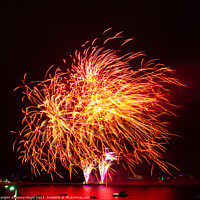 Buy canvas prints of fireworks on the Plymouth hoe  by Jonny Angle