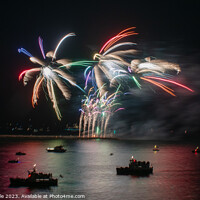 Buy canvas prints of firework display at Plymouth Sound  by Jonny Angle