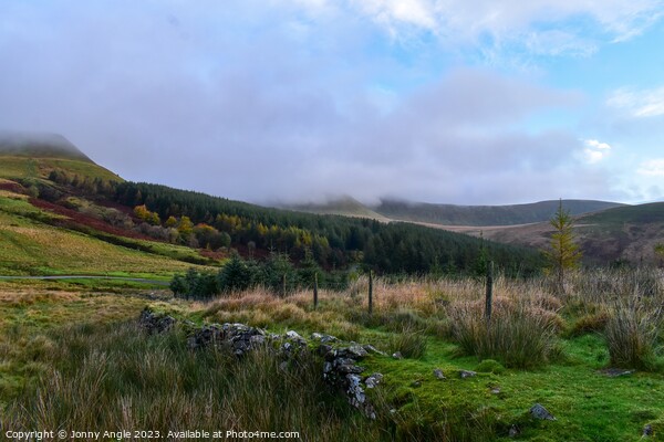 Sunrise on the Brecon Beacons with earl morning mist  Picture Board by Jonny Angle