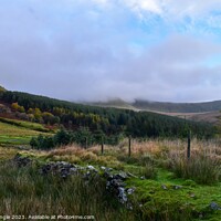 Buy canvas prints of Sunrise on the Brecon Beacons with earl morning mist  by Jonny Angle