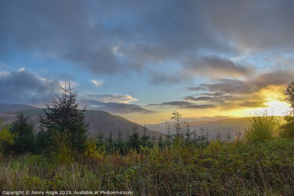 Sunrise over Abercynafon valley on the Brecon Beac Picture Board by Jonny Angle