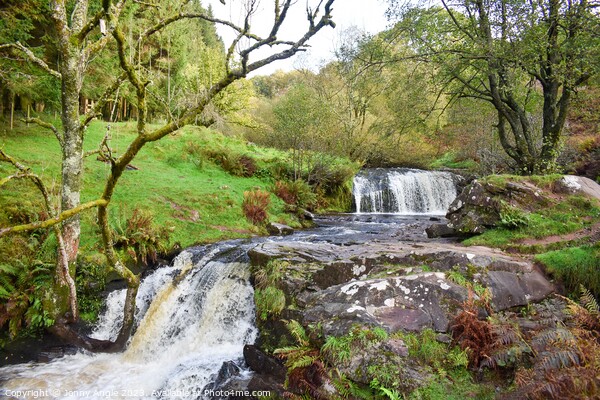 cascade on the Caerfanell river , Brecon Beacons , Picture Board by Jonny Angle